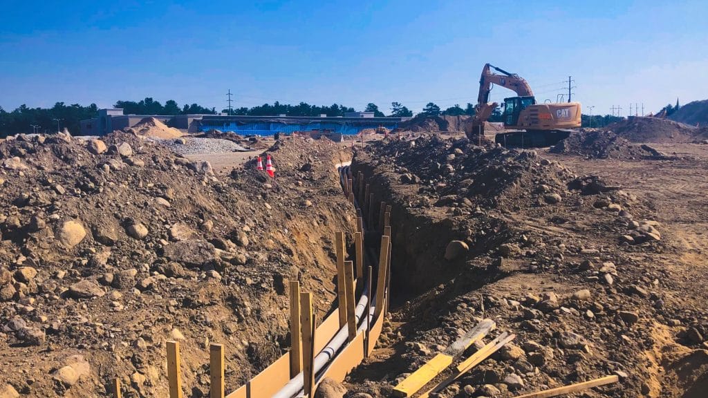 Utility Installation Trench Commercial Development Hanover Ma
