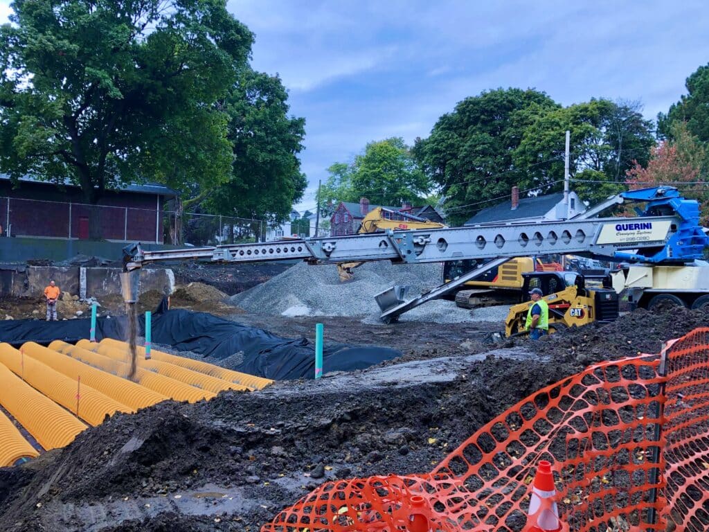 storm water management for parking lot with large commercial construction project in Peabody MA