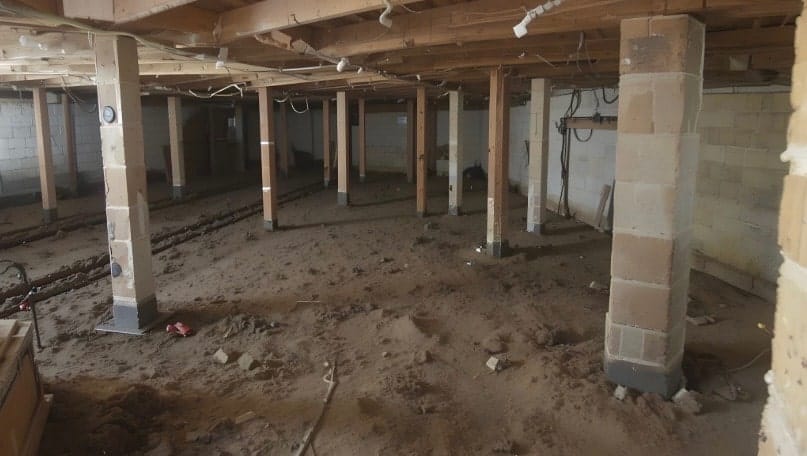 dirt floor basement starting a conversion process