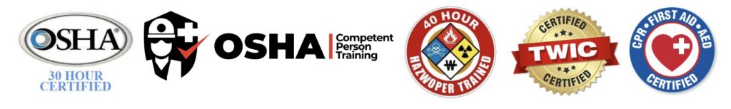 CSI OSHA certifications, Competent Person Certification, Hazardous Waste Certification, TWIC Certification and more