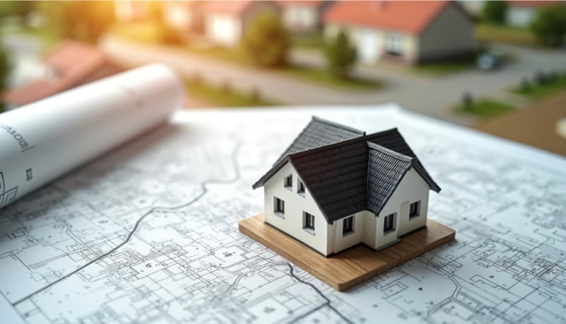 home model on building plans
