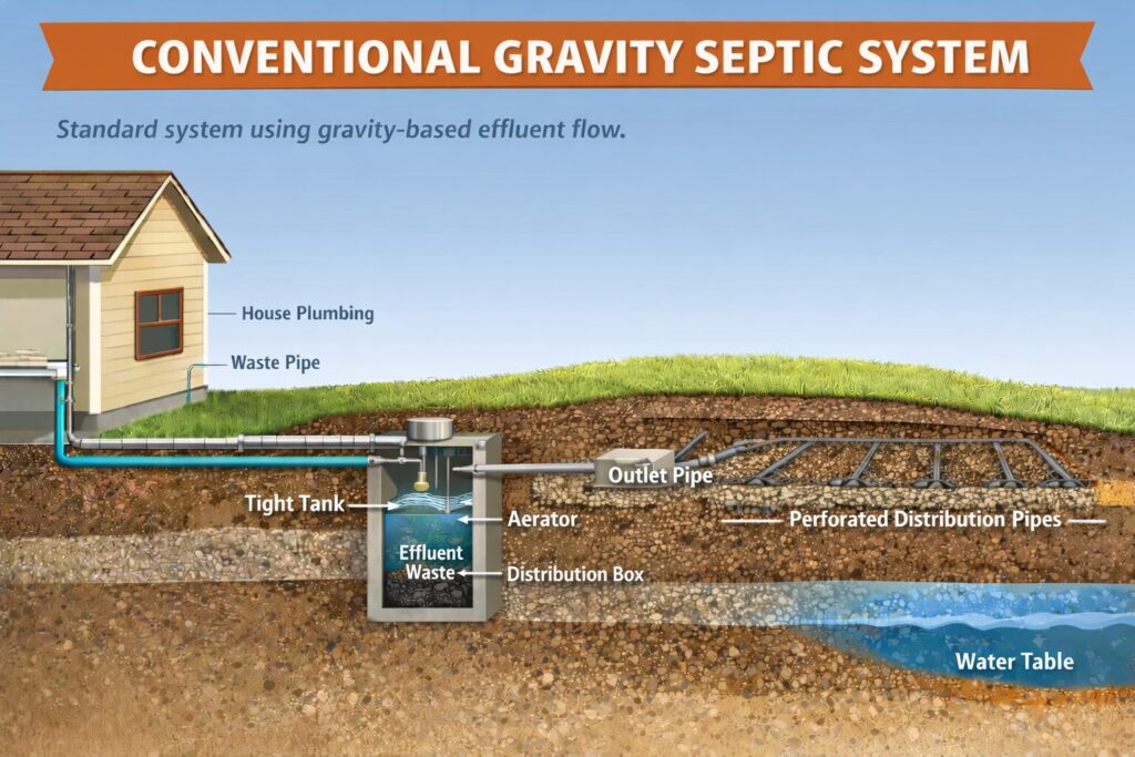 depiction of congenital gravity septic system